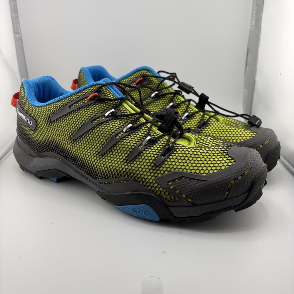 Shimano MT44 Cycling Shoes Mens 12 Green SPD Clipless Mountain Bike Trail EU46
